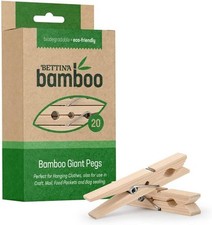 20 x Bamboo Wooden Pegs Strong
