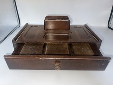 Vintage Wooden Jewellery Box Dresser Desk Valet Tray Organizer Retro