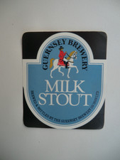 MINT GUERNSEY BREWERY MILK STOUT BREWERY BEER BOTTLE LABEL