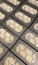 6 PRESERVED WHITE REAL ROSES ETERNAL INFINITY LAST UPTO 1 YEAR 5/6cm