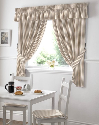 Gingham check curtains - gingham,