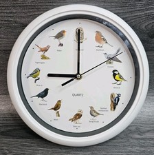 Sanctuary Quartz Wall Clock With Bird Sounds 12-Inch Battery Operated