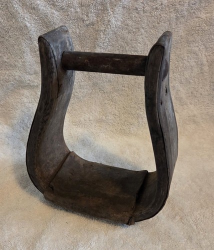 Vtg metal wood leather western - vtg,
