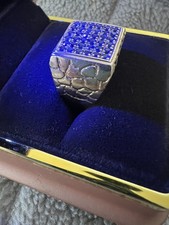 Mens 9ct gold sapphire - mens,