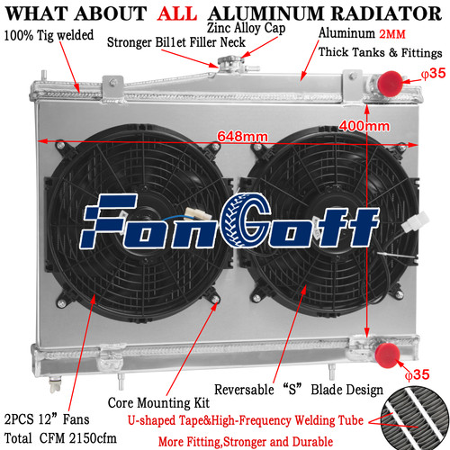 Rows radiator shroud fan - rows,