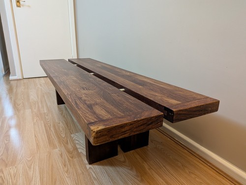 Rustic solid wood bench - 🪵,