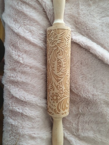 Wooden rolling pin - rolling, embossed