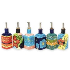 Oil Pourer Bottle Square w/ Cork Lid Kitchen Dining Vinegar Drizzler Dispenser