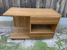 Fab Vintage 1970s Teak Veneer Media Record Lp Cassette Tape Unit TV Stand