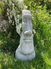 Easter Island Moai Head Bust Stone Statue |Reconstituted Garden Outdoor Ornament