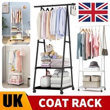 Heavy Duty Metal Clothes Rail Hanging Rack Garment Display Stand Storage Shelf