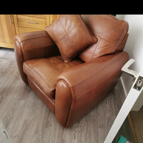 Brown leather armchair indoor - armchair,