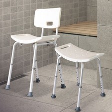 Bath Shower Chair Bench Portable Medical Stool Adjustable Back Armrest 2 Types