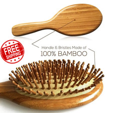 Natural Bamboo Hair Brush – Detangling, Scalp Massage & Hair Growth Tool