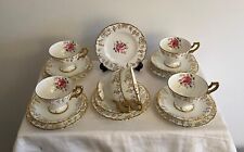 Stunning rare set of old vintage ROYAL CROWN DERBY Vine pattern Bone China