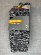 MARKS & SPENCER Mens 2 Pack Red / Grey Cushioned Boot Socks Size UK 6-8.5