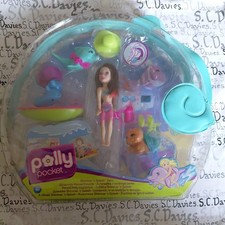 Polly Pocket Shimmer N Splash Pets 2008  Rare Vintage Set original zipped bag.