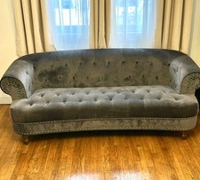 Velvet fabric sofa with gray