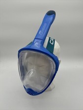 Cressi Java Full Face Snorkel Mask Adult L/XL Blue Clear Anti Fog Complete Kit