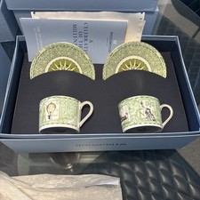 Wedgwood Millennium Flat Cup/saucer Inspiration & Invention 19th England Set 2