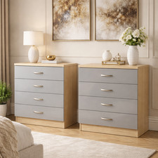 2 x High Gloss Grey Chest of