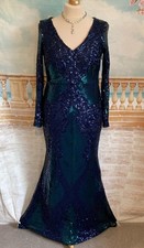 Evening Dress 16 Blue Green