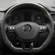 Volkswagen Custom Carbon Fibre Flat Bottom Steering Wheel T6 Transporter , MK7