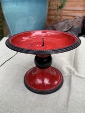 Laura Ashley Red and Black Pedestal Candle Holder – Decorative Pillar Stand