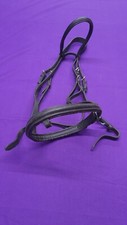 Extra Full Black Leather Horse Bridle With Flash Attachment