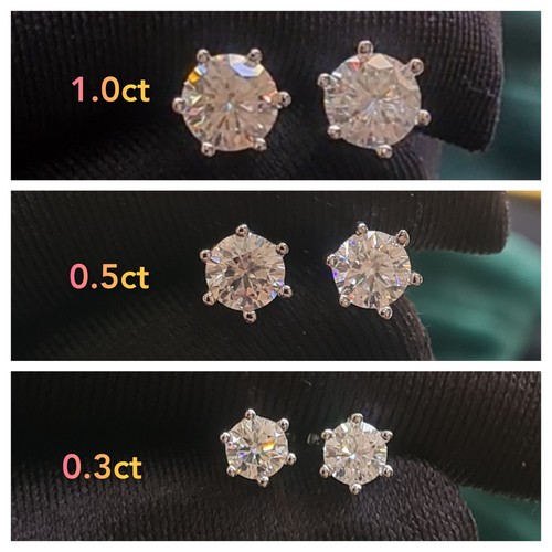 Moissanite stone stud - stone,
