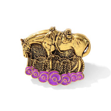 War Horse Lest We Forget Animals in War Memorial lapel Pin Badge Purple Poppies