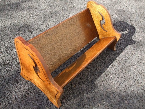 Antique oak book trough