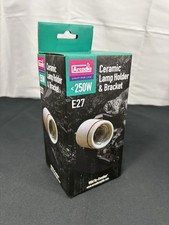 Arcadia Ceramic Reptile Lamp Holder + Bracket E27 Lighting Compact for Vivarium