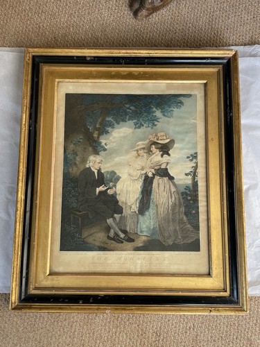 Vintage framed antique print - vintage,