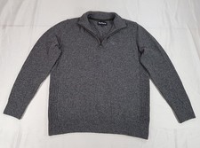 BARBOUR TISBURY SIZE M MENS GREY WOOL BLEND KNIT 1/2 ZIP SWEATER PULLOVER JUMPER