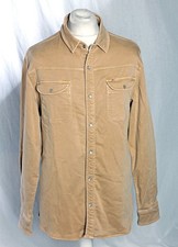 &Sons Sunday Shirt Pearl Popper Western Work Life Wear Light Tan Men's XL
