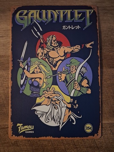 Gauntlet inspired metal sign - metal,