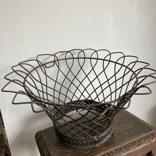 Vintage wire basket french - wire,
