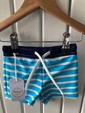 Marks & Spencers Blue Striped Swimming Trunks Baby Boys Clothing 6-9 months ??