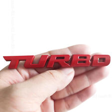 3D Metal TURBO Logo Red Car