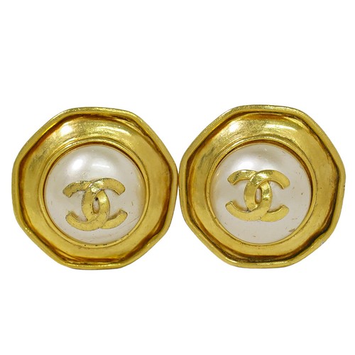 Chanel faux pearl gold - cc,