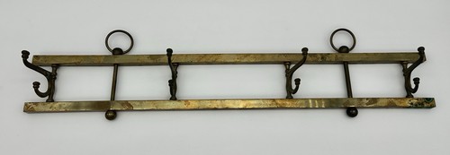 Vintage brass hook rack - rack, 4