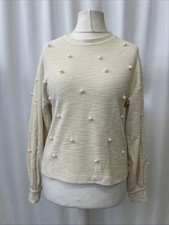 Zara Ivory Puff Sleeve Sweater