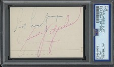 JUDY GARLAND (1922-1969) autograph cut | "Wizard of Oz" - signed PSA/DNA w/Luft