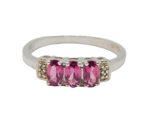 Sterling silver pink topaz - 3, &