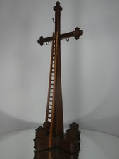 Large Antique Oak Wooden Religious Arma Christi Crucifix Model. 24" Tall