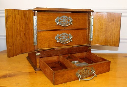 Edwardian three drawer - , tobacco