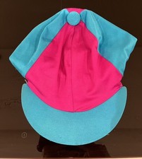 Equestrian Cross Country Riding Hat Silk - Pink & Teal