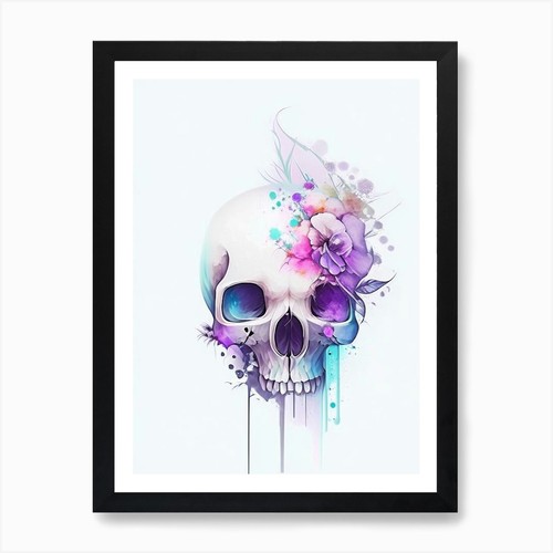 Skull with watercolor effects - skull,