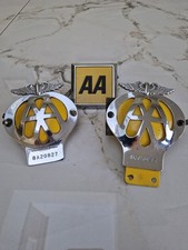 3 X VINTAGE AA AUTOMOBILE ASSOCIATION CLASSIC CAR BADGE's 